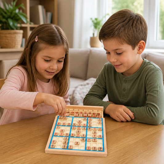 Holz-Sudoku-Puzzlebrett – Pädagogisches Logik- & Mathe-Spiel