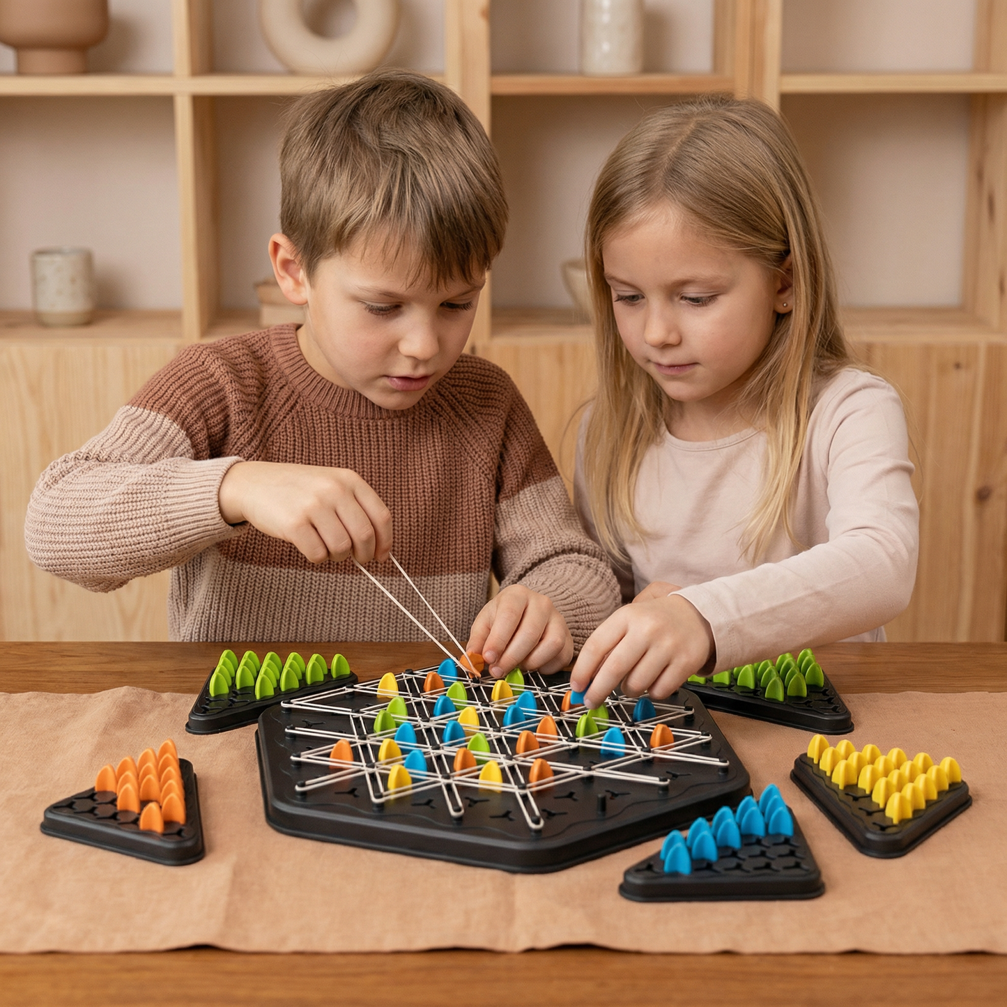 Gummi Band Dreieck Schach Familien Spiel