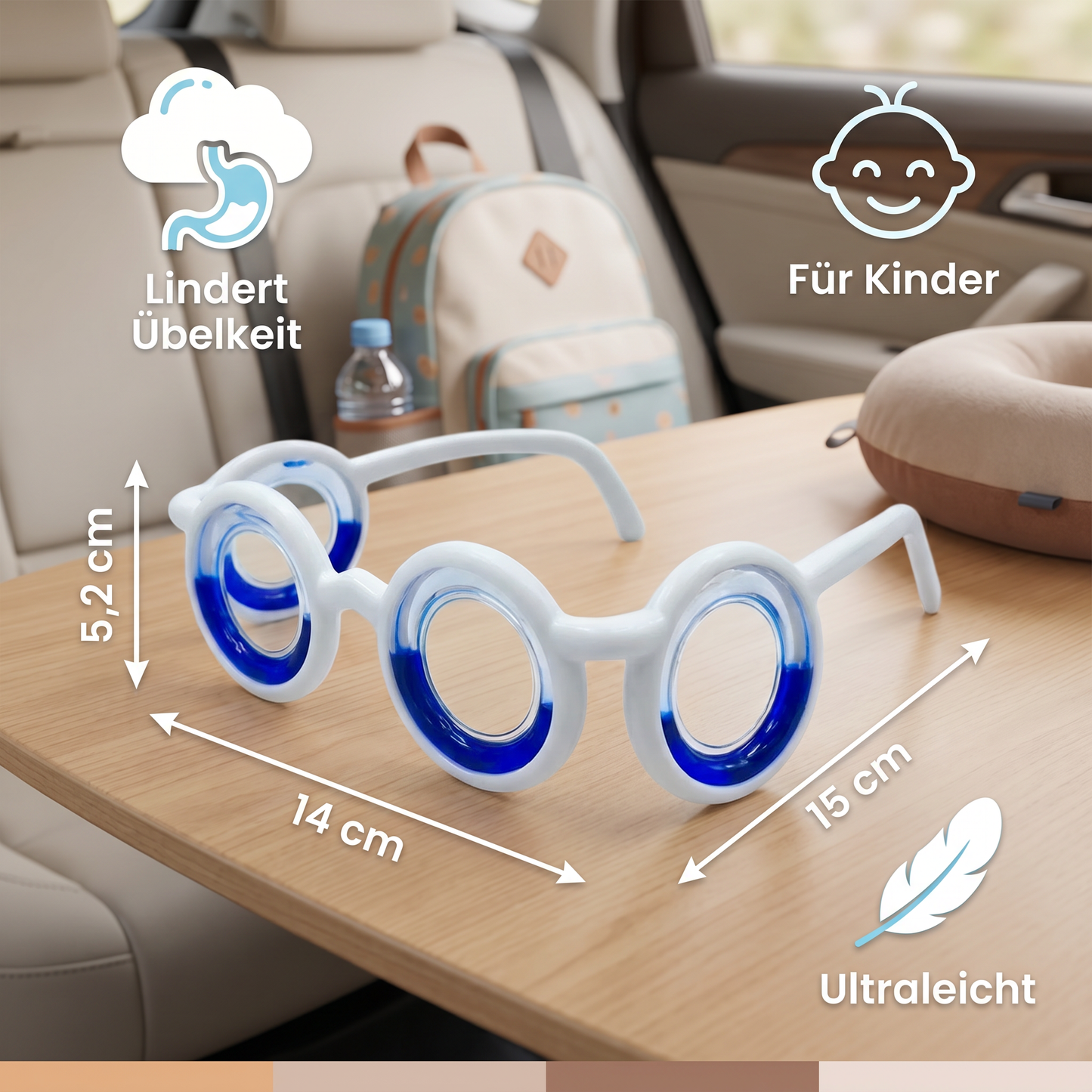 Kinder-Reisekrankheits-Brille – Ultraleichte Hilfe gegen Übelkeit auf Reisen