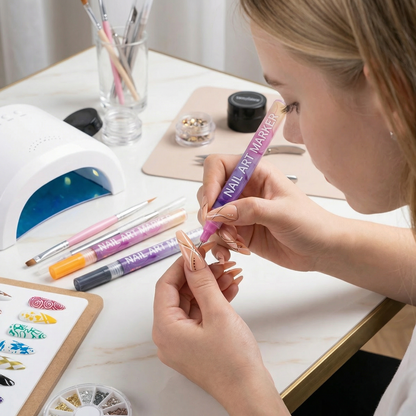 Nail Art Marker Set mit Präzisionsspitze – Acrylmalstifte für feine Nageldesigns