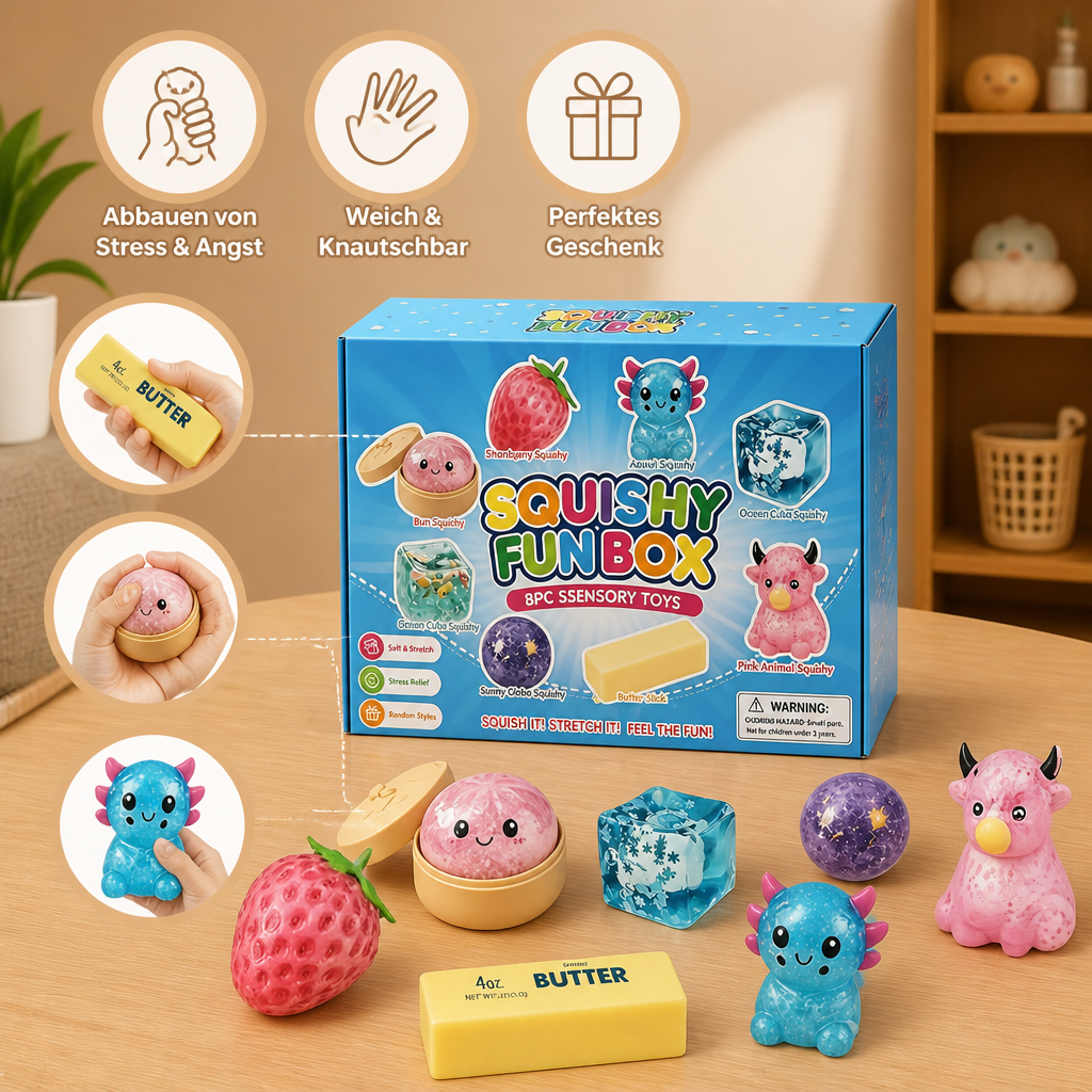 Premium-Set mit weichen Fidget-Spielzeugen – 8 sensorische Spielzeuge