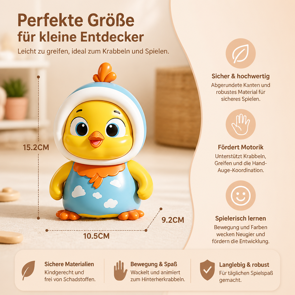 Wackelndes Huhn-Bauchlage-Spielzeug