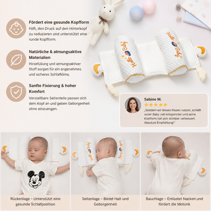 Verstellbares Babykopfkissen mit Hirsefüllung