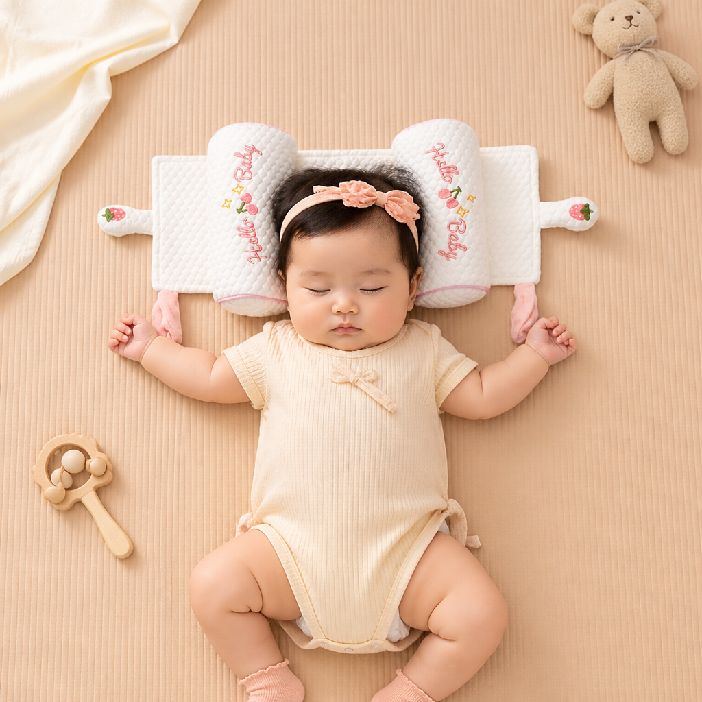 Verstellbares Babykopfkissen mit Hirsefüllung