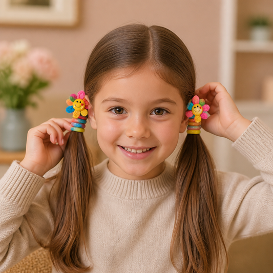 Süßes Spiral-Haargummi-Set für Kinder