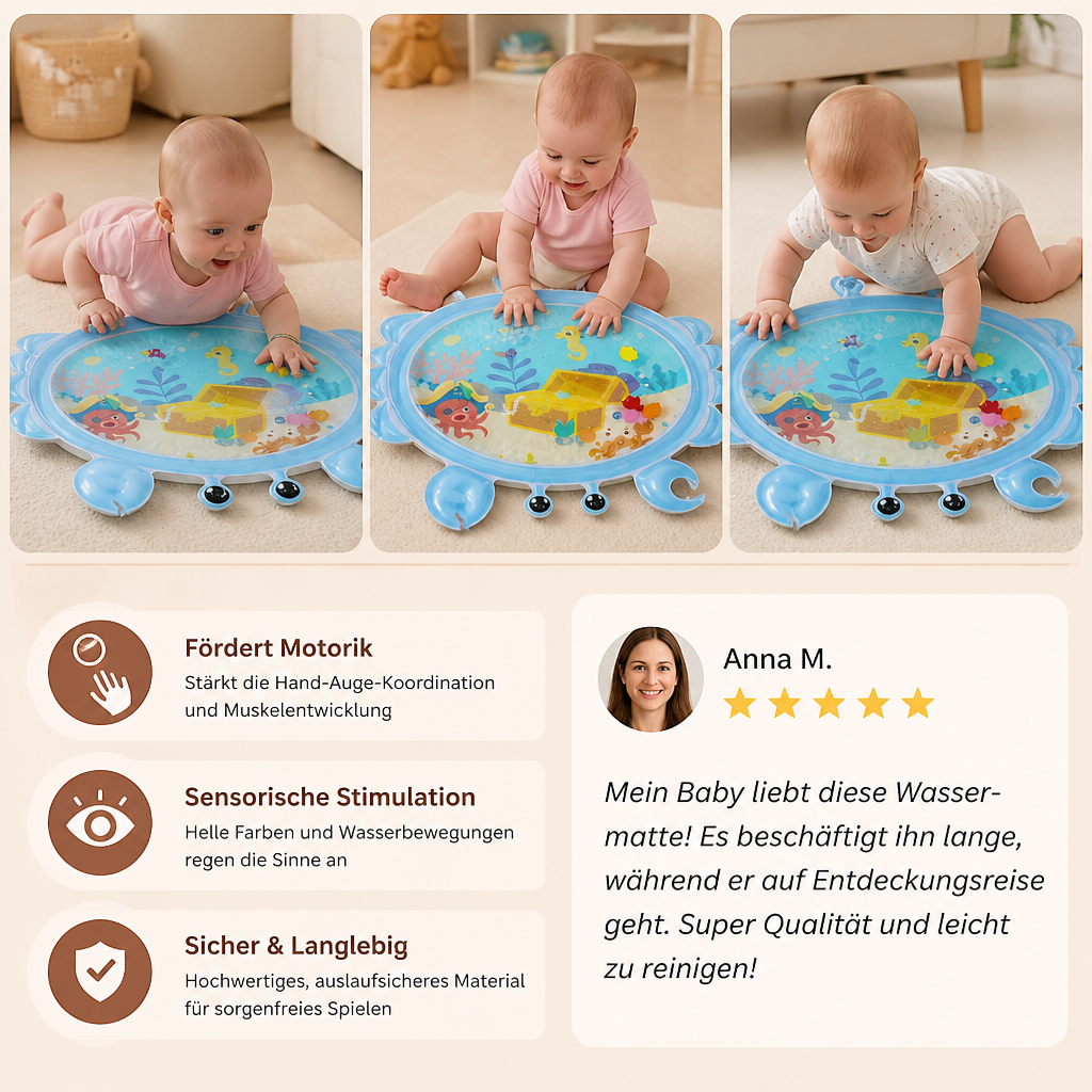 2-in-1 Interaktives Bauchlage-Spielzeug & Spielmatte