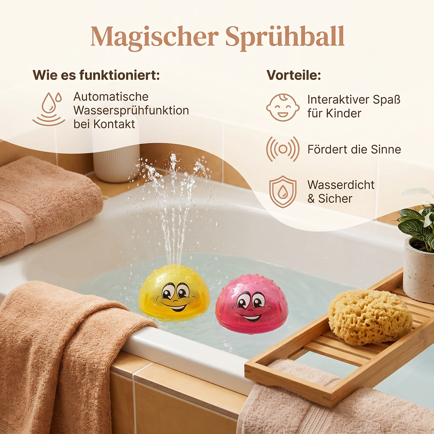 Magischer Sprühball – interaktives Wasserspielzeug für fröhlichen Badespaß & Unterhaltung
