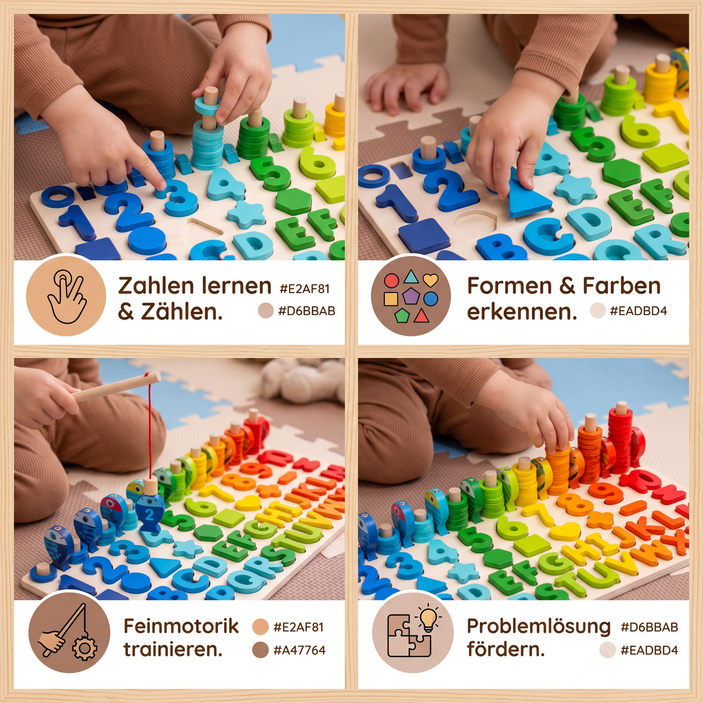 Förderung von Fähigkeiten - Montessori-Holzspielbrett