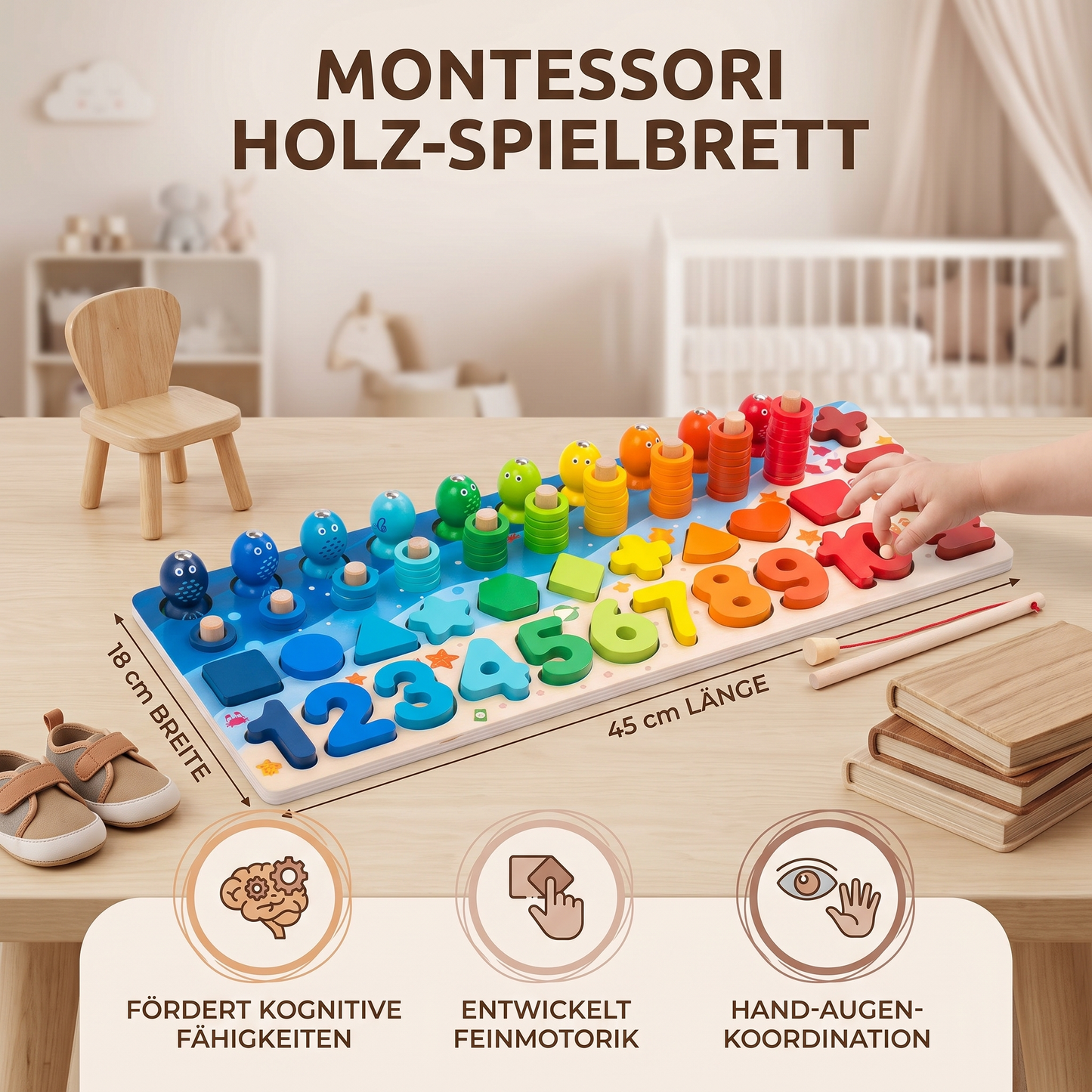 Förderung von Fähigkeiten - Montessori-Holzspielbrett