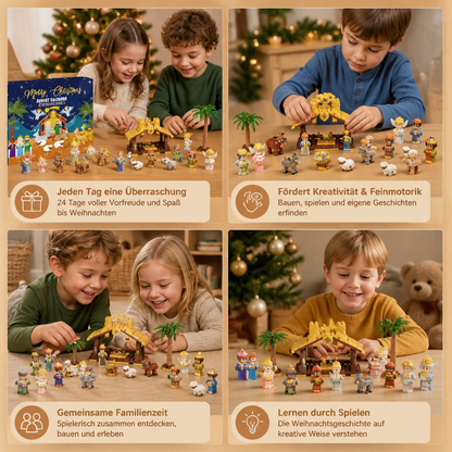 Weihnachtskrippen-Baustein-Adventskalender für Kinder