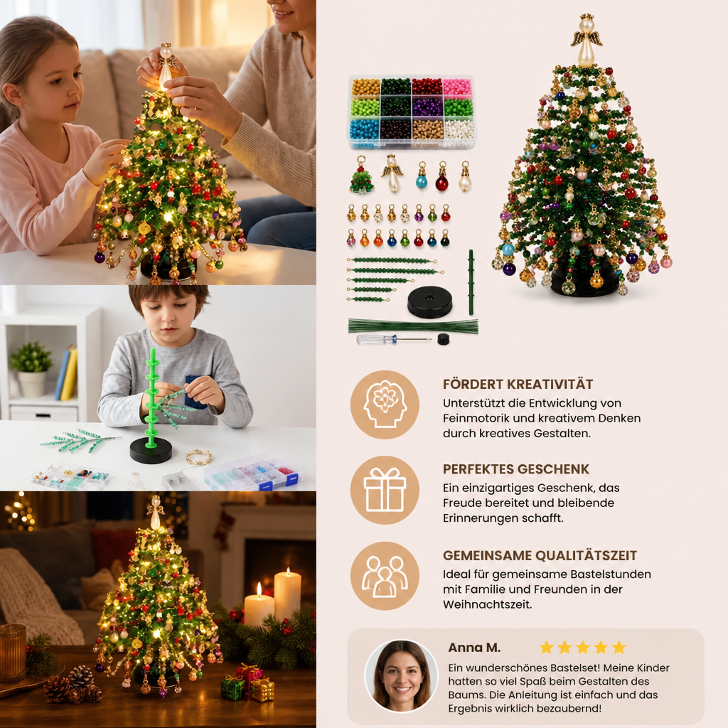 DIY-Bastelset für einen Weihnachtsbaum aus Kristallperlen