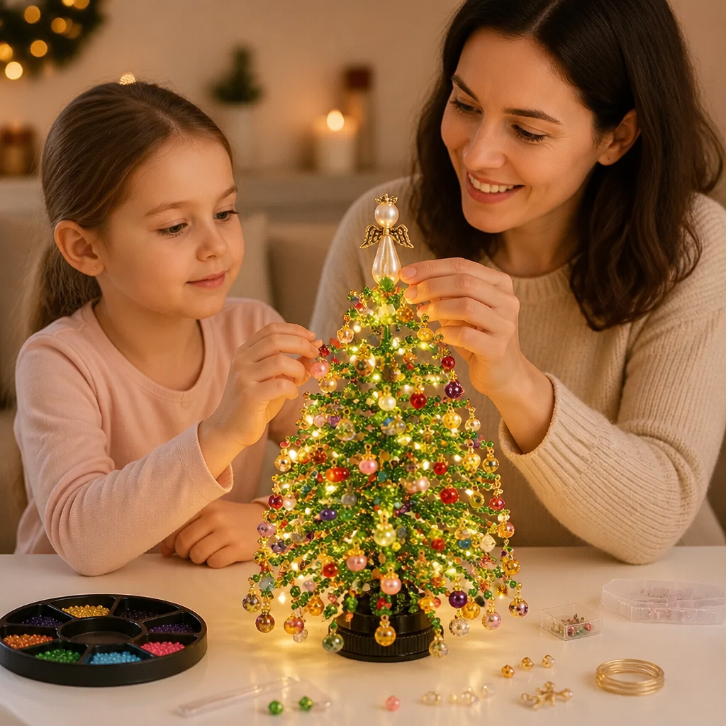 DIY-Bastelset für einen Weihnachtsbaum aus Kristallperlen