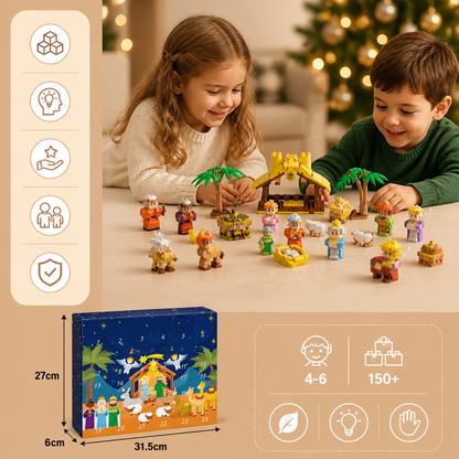 Weihnachtskrippen-Baustein-Adventskalender für Kinder