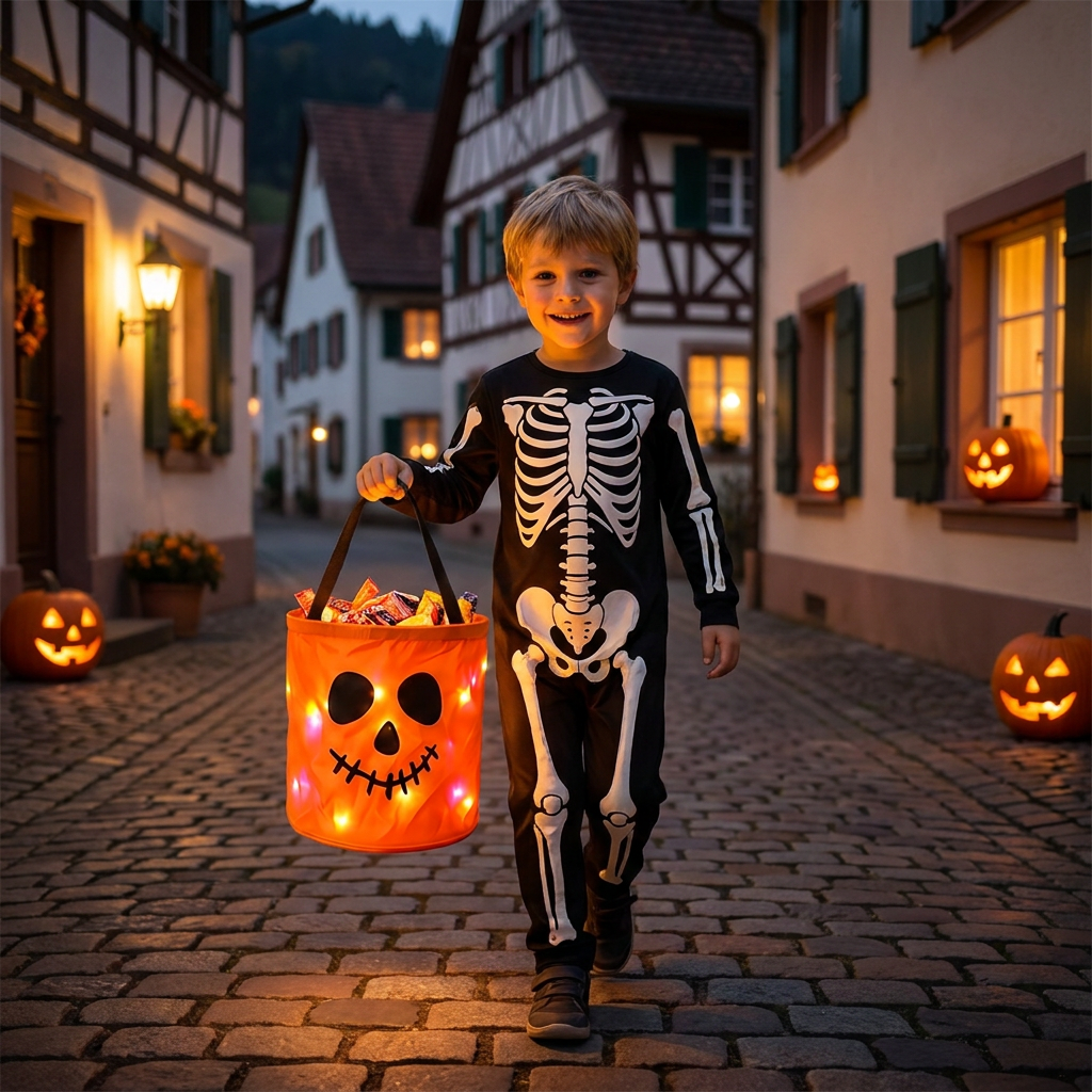LED-Halloween-Süßigkeiteneimer für Trick-or-Treat – Wiederverwendbare leuchtende Tragetasche