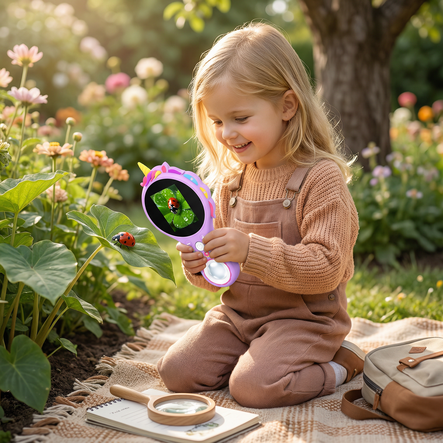 Kinder Video-Mikroskop mit Bildschirm – Mobiles Forschungsgerät für kleine Entdecker