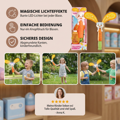 Seifenblasen-Hase mit Flügeln & Licht – Kinder Bubble Maker