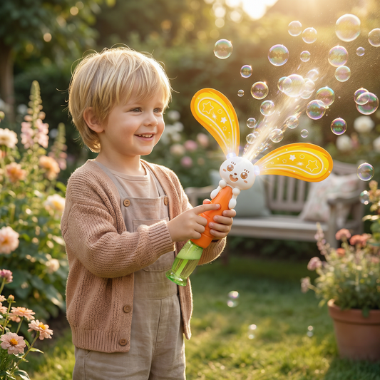 Seifenblasen-Hase mit Flügeln & Licht – Kinder Bubble Maker