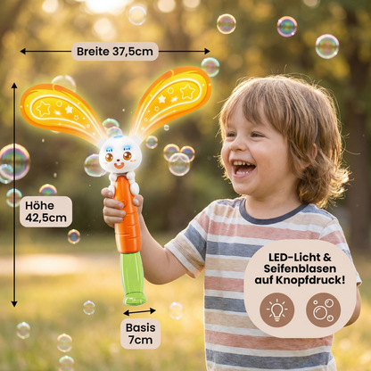 Seifenblasen-Hase mit Flügeln & Licht – Kinder Bubble Maker