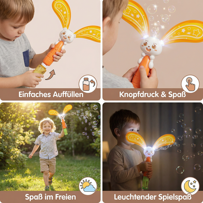 Seifenblasen-Hase mit Flügeln & Licht – Kinder Bubble Maker