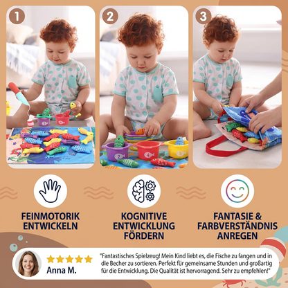 Montessori Plüsch Fischteich Kinderspielzeug