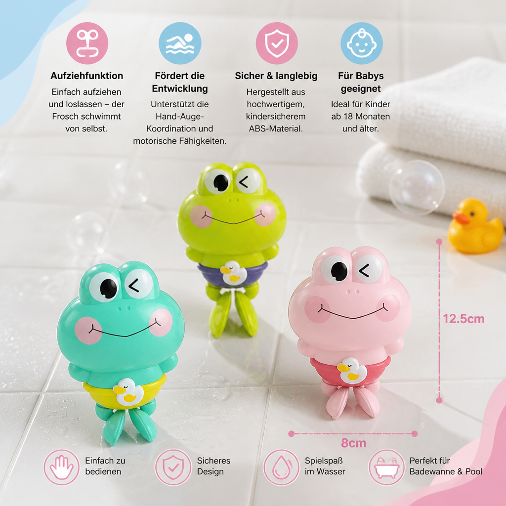 Süßes Aufziehbares Schwimmfrosch-Badespielzeug für Kinder