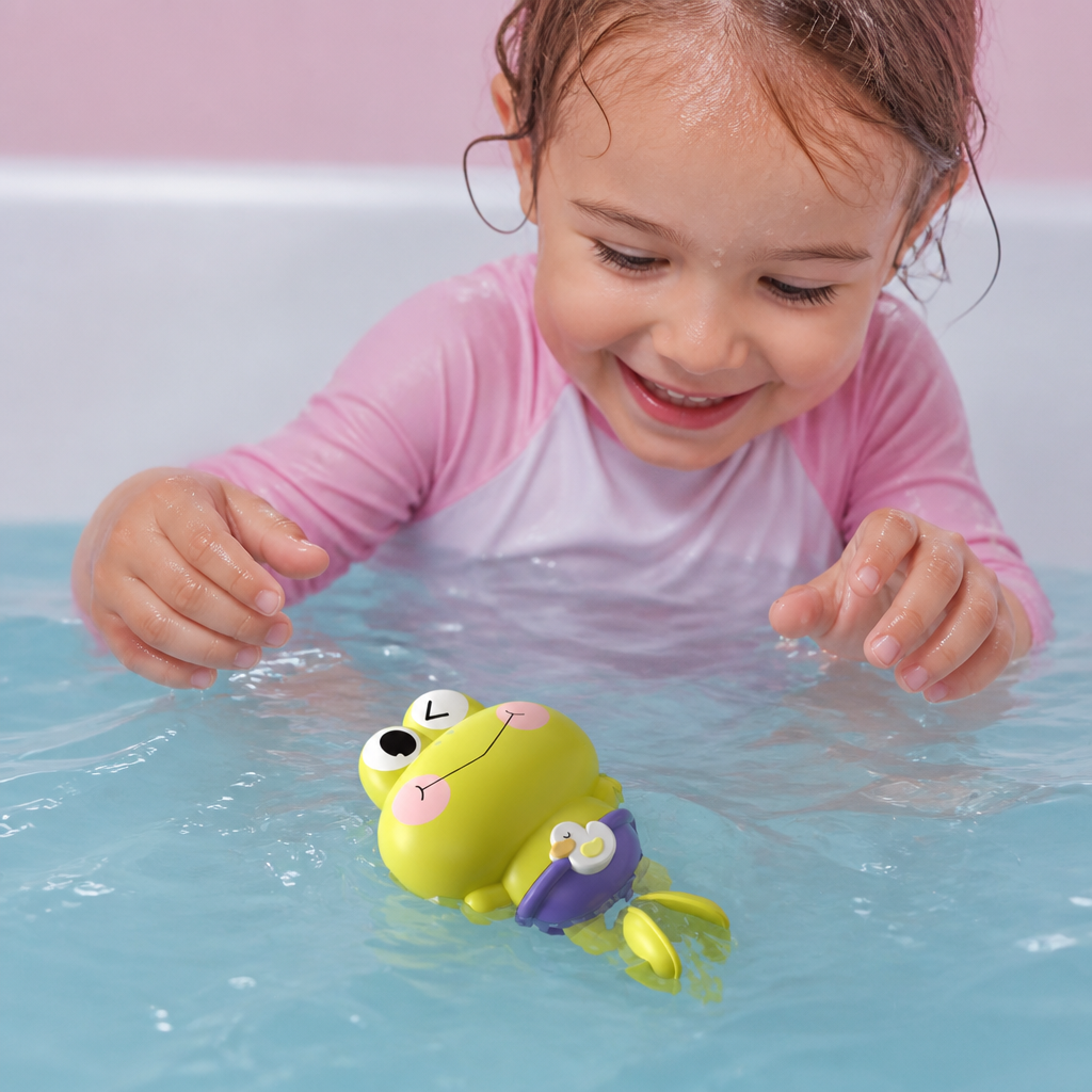 Süßes Aufziehbares Schwimmfrosch-Badespielzeug für Kinder