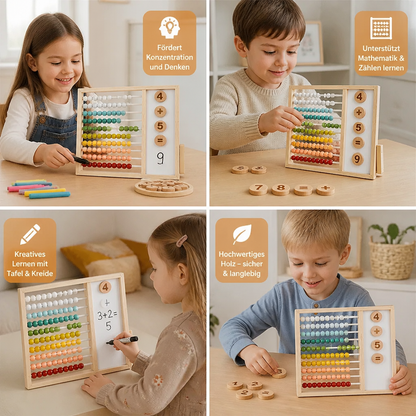 Magnetischer Holz-Abakus für Kinder – Lernspielzeug mit Zahlen und Farben