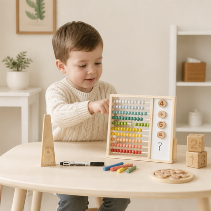 Magnetischer Holz-Abakus für Kinder – Lernspielzeug mit Zahlen und Farben