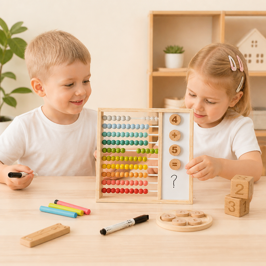 Magnetischer Holz-Abakus für Kinder – Lernspielzeug mit Zahlen und Farben