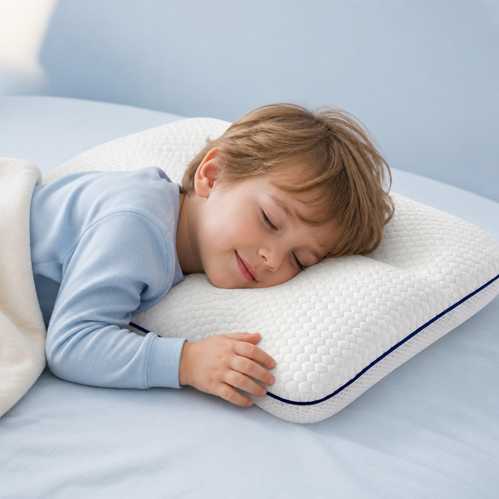 Ergonomisches Memory-Foam-Kinderkissen mit Nackenstütze