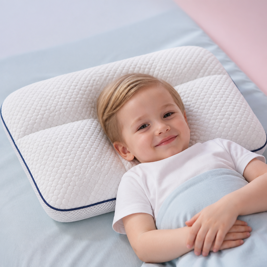 Ergonomisches Memory-Foam-Kinderkissen mit Nackenstütze