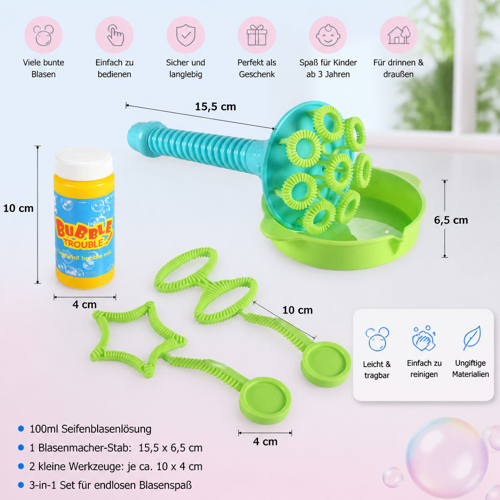 Magischer Seifenblasenstab-Set