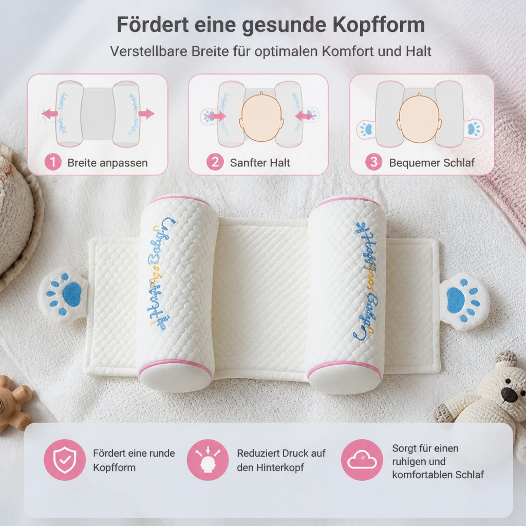 Verstellbares Babykopfkissen mit Hirsefüllung