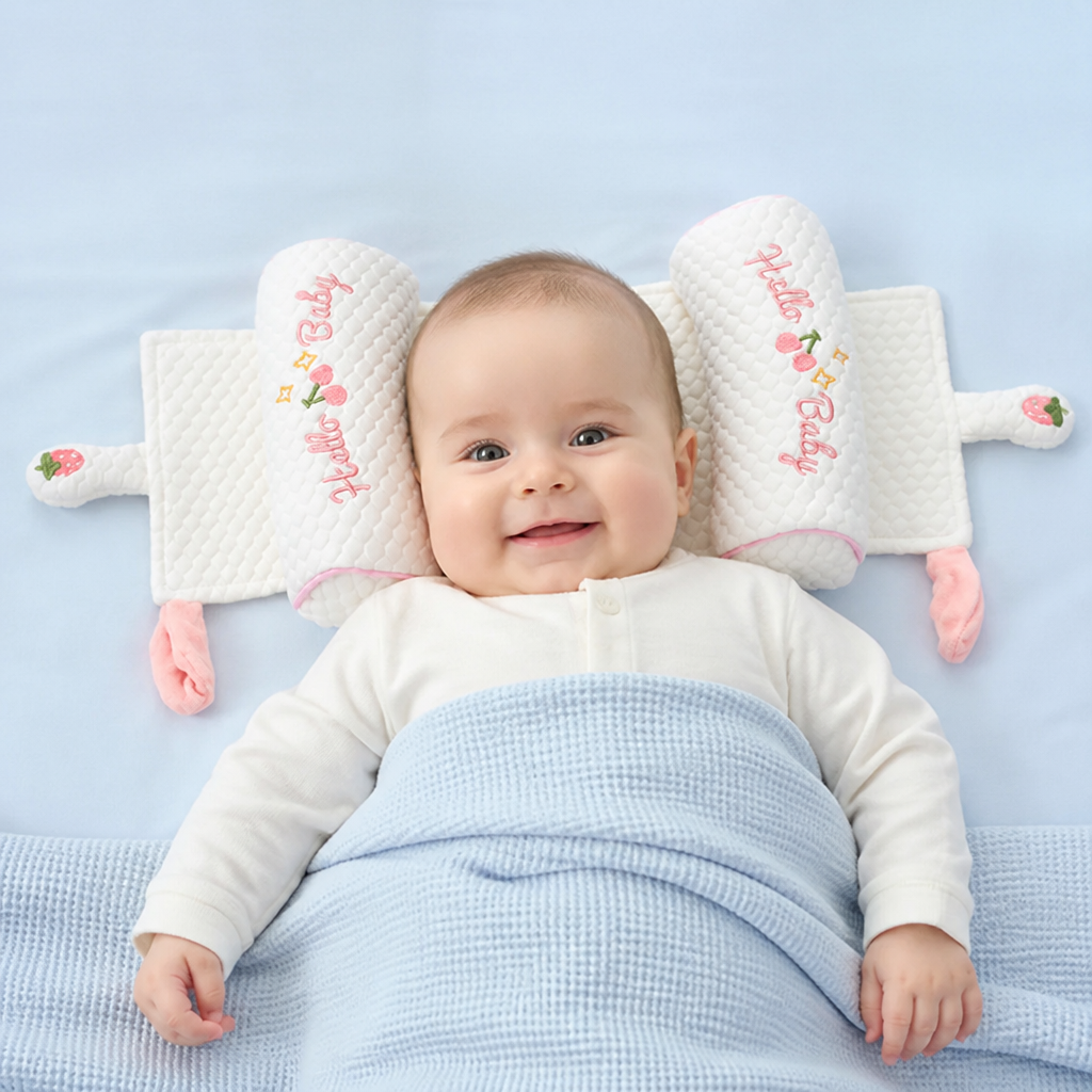 Verstellbares Babykopfkissen mit Hirsefüllung
