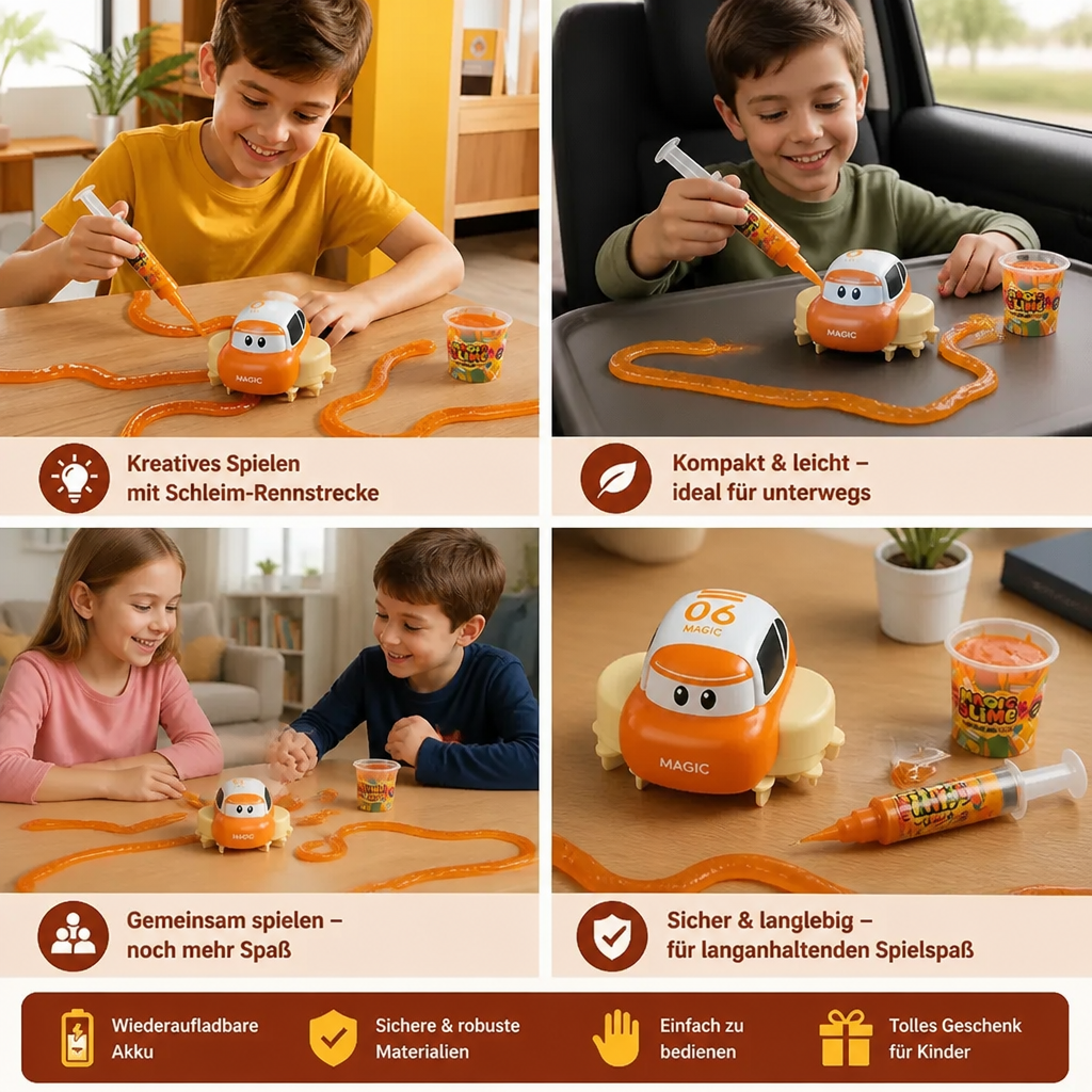 Magisches Slime-Rennbahn-Set – DIY-Abenteuer mit Elektroautos
