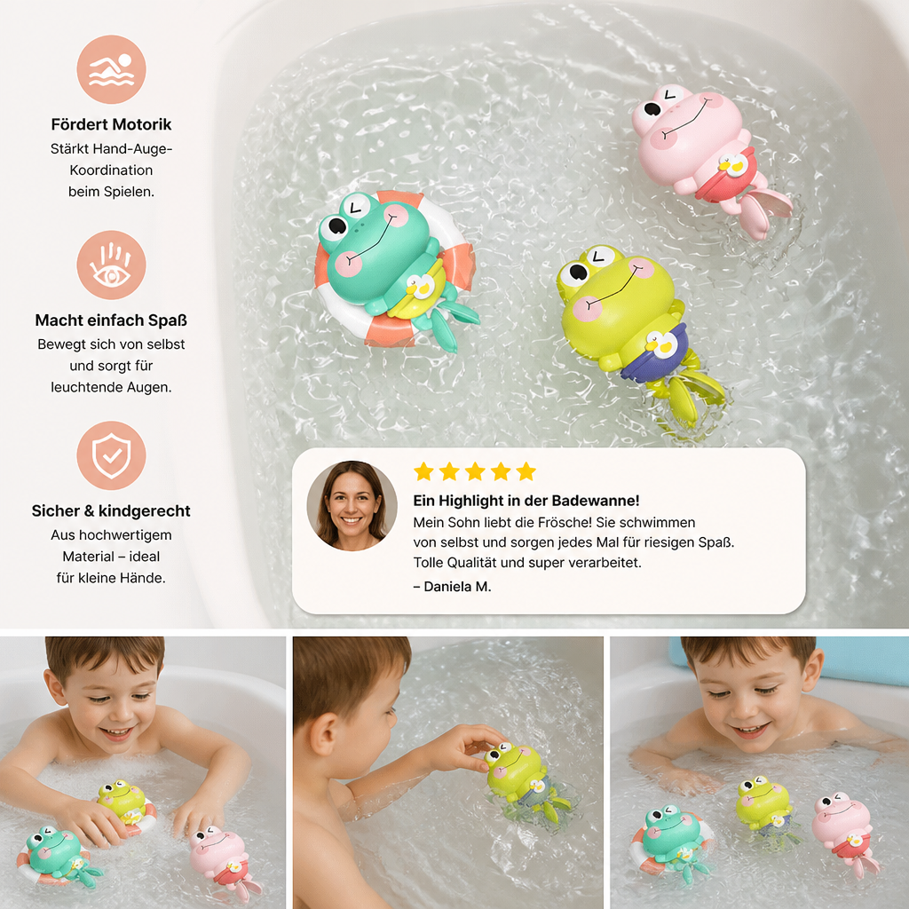 Süßes Aufziehbares Schwimmfrosch-Badespielzeug für Kinder