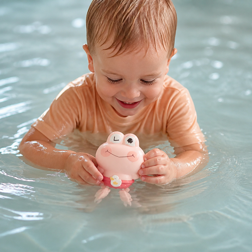Süßes Aufziehbares Schwimmfrosch-Badespielzeug für Kinder