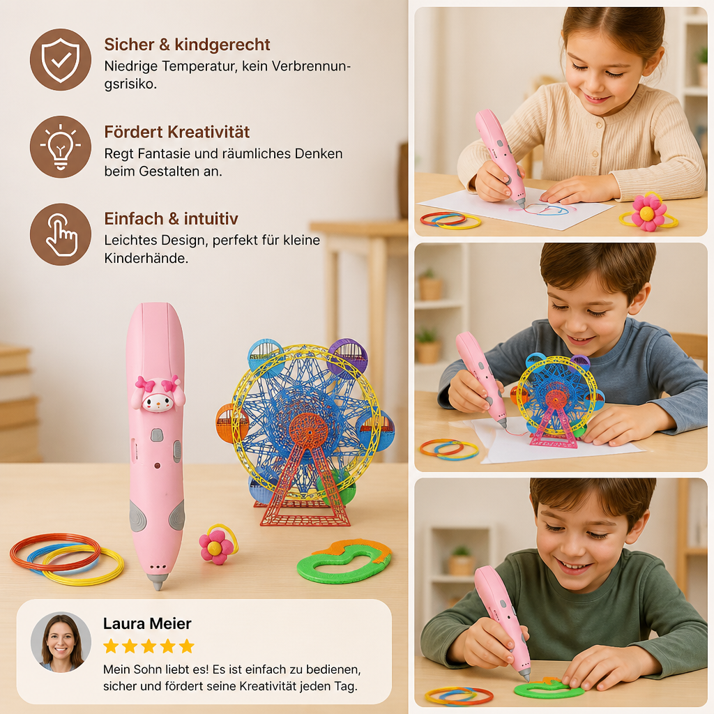 3D-Stift-Set für Kinder mit niedriger Temperatur – Sicheres DIY-STEM-Zeichenset