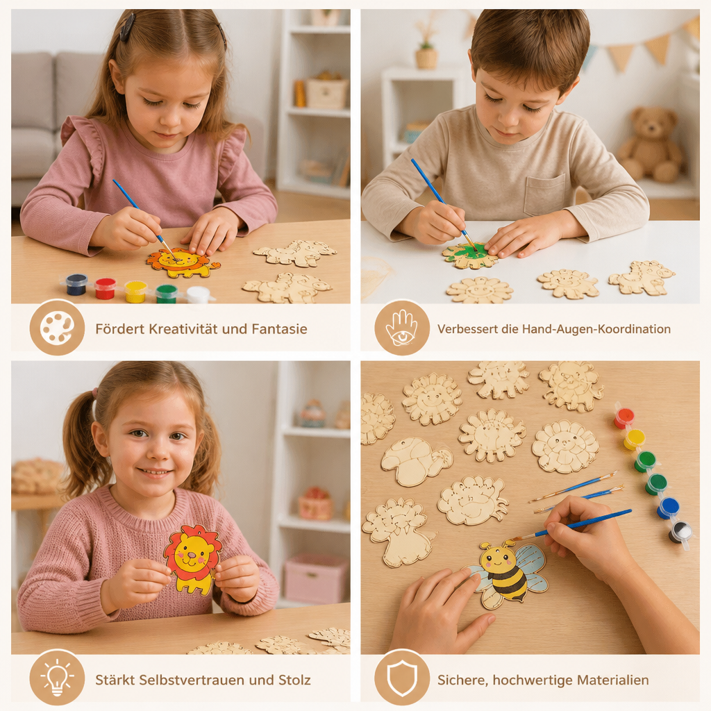 DIY-Holz-Bastelset zum Bemalen & Spielen für Kinder