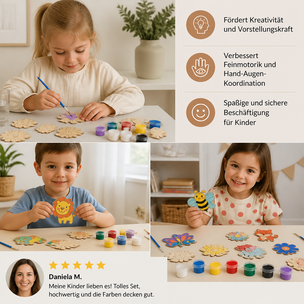 DIY-Holz-Bastelset zum Bemalen & Spielen für Kinder