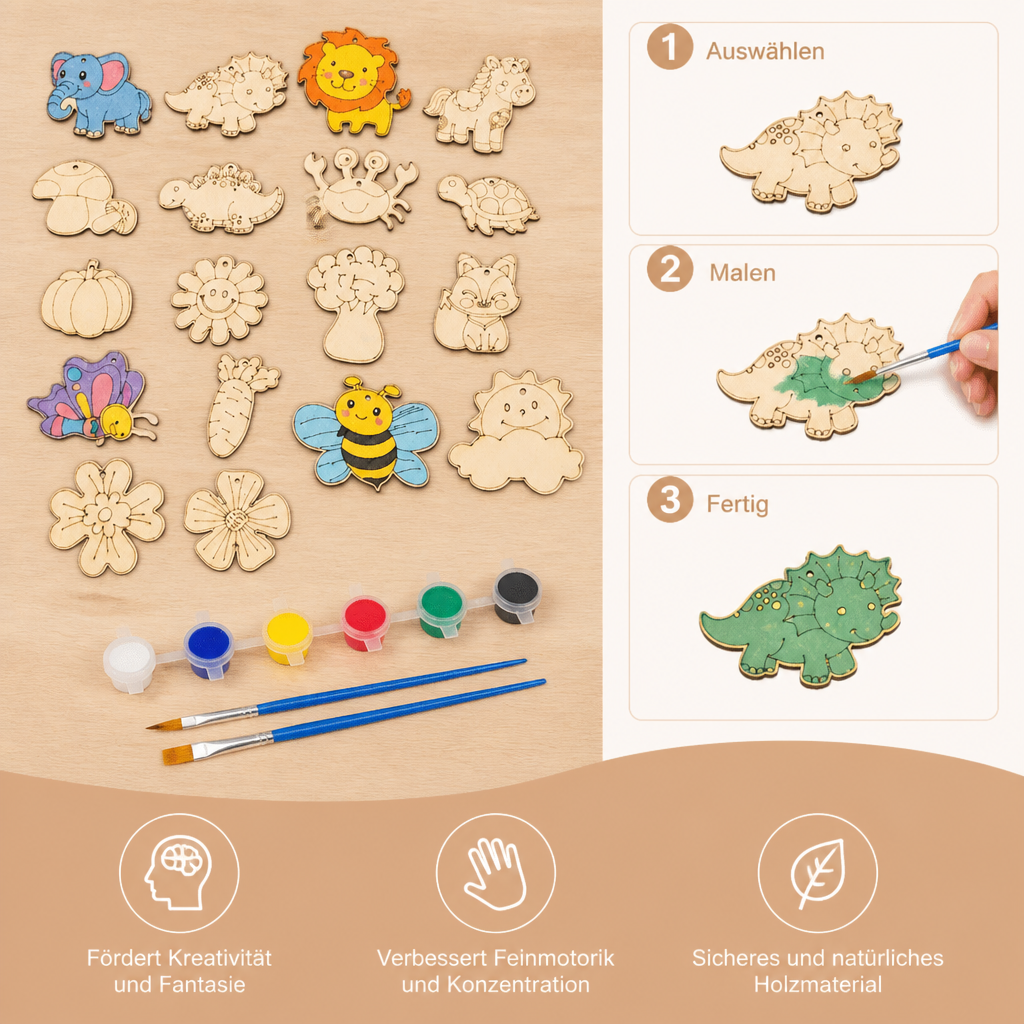 DIY-Holz-Bastelset zum Bemalen & Spielen für Kinder