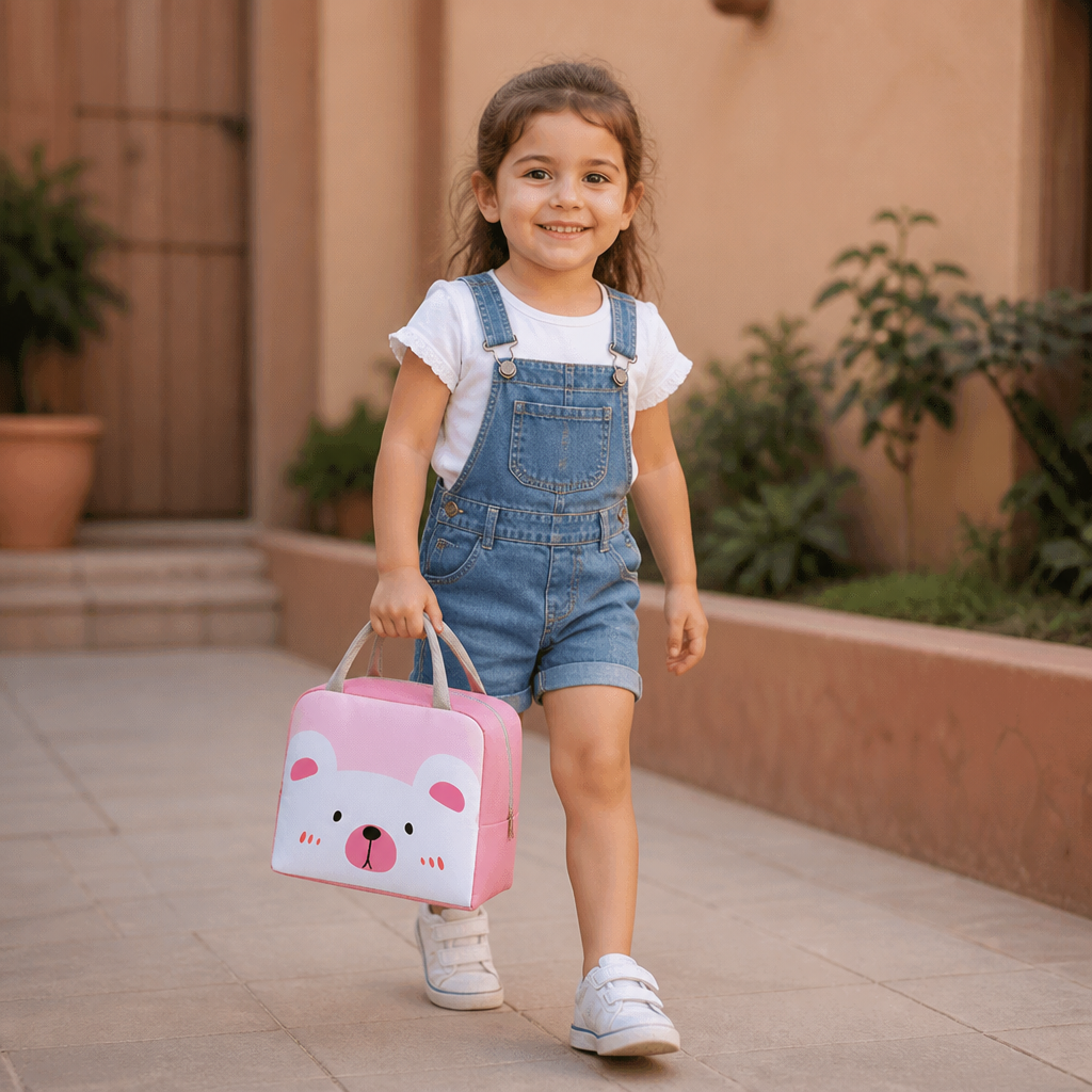 Isolierte Brotdose-Tasche mit Cartoon-Tiermotiv für Kinder