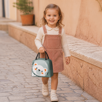 Isolierte Brotdose-Tasche mit Cartoon-Tiermotiv für Kinder