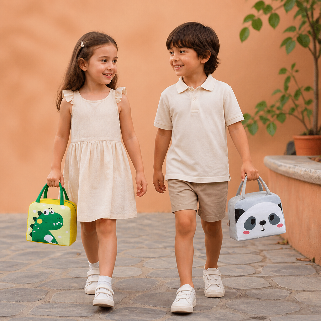 Isolierte Brotdose-Tasche mit Cartoon-Tiermotiv für Kinder