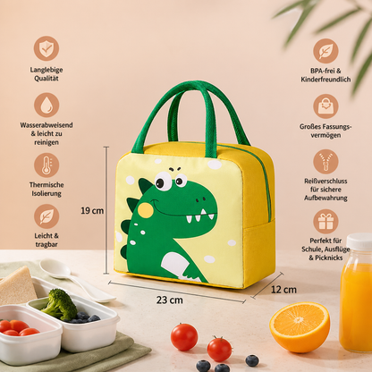 Isolierte Brotdose-Tasche mit Cartoon-Tiermotiv für Kinder