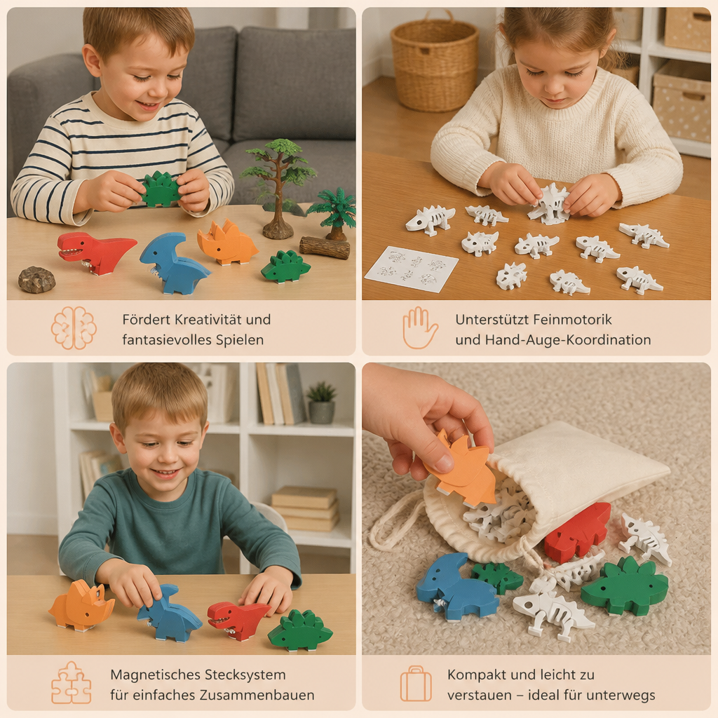 Magnetisches Tier-Skelett-Bauset – Zerlegbares STEM-Lernspielzeug