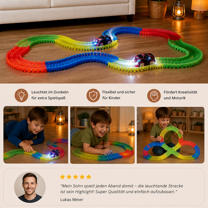 Leuchtender flexibler Sand-Rennstrecken-Bausatz für Kinder