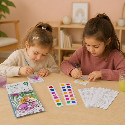 All-in-One-Aquarell-Malbuch mit integrierten Farben & Pinsel