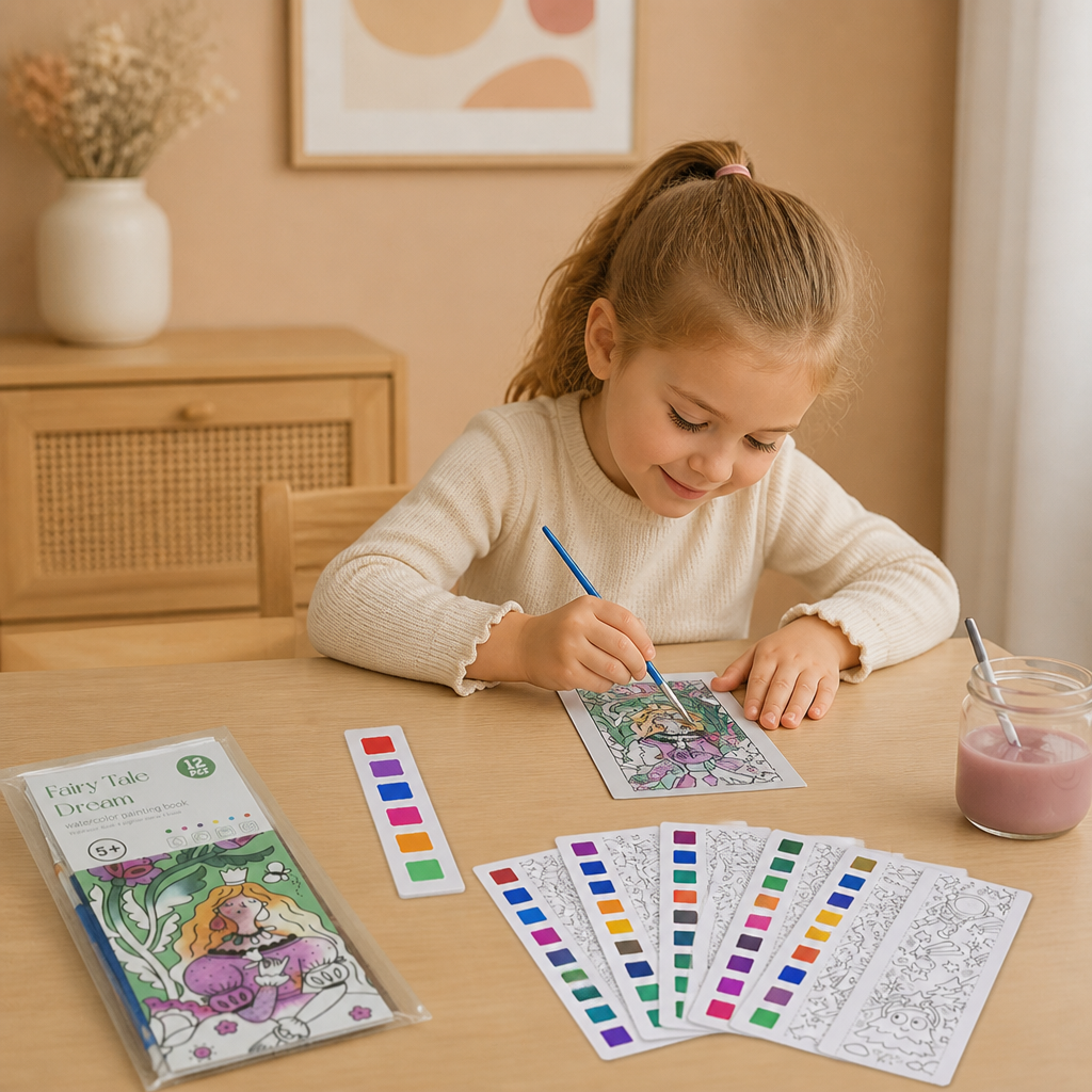 All-in-One-Aquarell-Malbuch mit integrierten Farben & Pinsel
