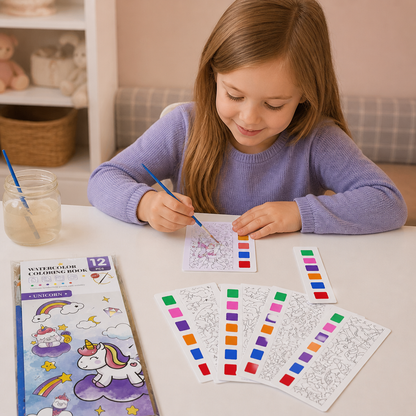 All-in-One-Aquarell-Malbuch mit integrierten Farben & Pinsel